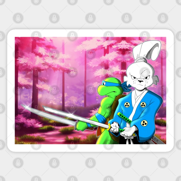 TMNT Leonardo Usagi Team UP Sticker by nicitadesigns